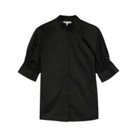 shiatzy chen chemise en coton à détails en dentelle - noir