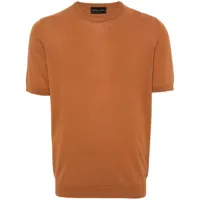 roberto collina t-shirt léger en coton - marron