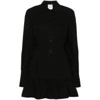 patou robe-chemise courte à volants - noir