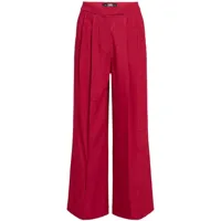 karl lagerfeld pantalon de tailleur en satin - rouge
