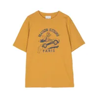 maison kitsuné t-shirt à logo imprimé - jaune