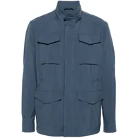 paul & shark veste imperméable à capuche - bleu