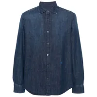 jacob cohën chemise à motif monogrammé brodé - bleu
