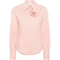 blugirl chemise en popeline à col italien - rose