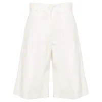 herno high-waist tailored cotton shorts - blanc