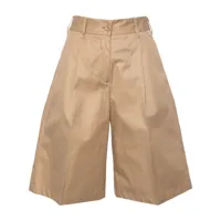 herno high-waist tailored cotton shorts - tons neutres