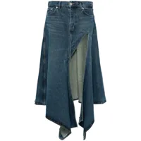 y/project jupe en jean à coupe mi-longue - bleu