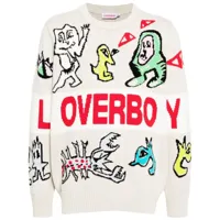 charles jeffrey loverboy pull en maille intarsia - tons neutres