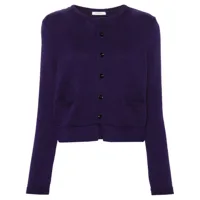 lemaire crew-neck cotton cardigan - violet
