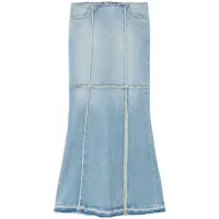 re/done jupe en jean à ourlet plus long au dos - bleu