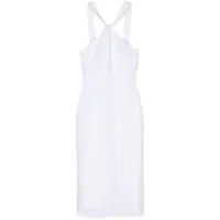120% lino robe courte en lin à dos nu - blanc