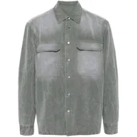 croquis chemise en jean à col italien - gris