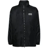 kenzo veste zippée à logo appliqué - noir