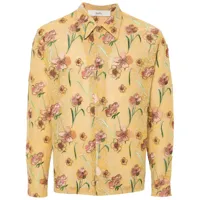 séfr chemise ripley à fleurs brodées - jaune