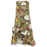 jnby robe mi-longue en coton à fleurs - tons neutres