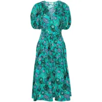 ulla johnson robe longue carina à fleurs - vert