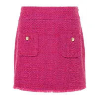 ba&sh minijupe bonnie en tweed - rose