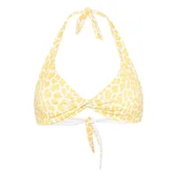 fisico leopard-print bikini top - jaune