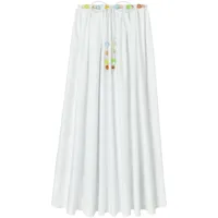 tory burch jupe mi-longue à taille nouée - blanc