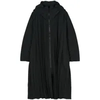 homme plissé issey miyake manteau edge à capuche - noir