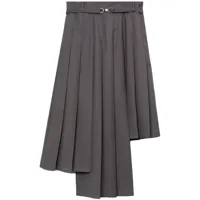 rokh jupe plissée à design asymétrique - marron