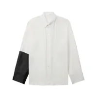 helmut lang chemise colour block en soie - blanc