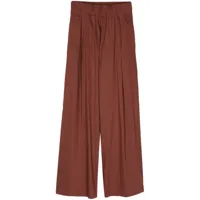 semicouture pantalon palazzo à design plissé - marron