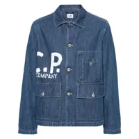 c.p. company veste en jean à logo imprimé - bleu