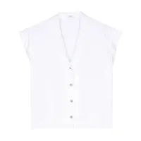 peserico chemise en lin à manches courtes - blanc