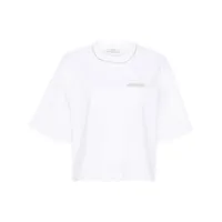 peserico t-shirt à logo imprimé - blanc