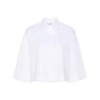 peserico chemise en popeline à logo brodé - blanc
