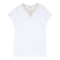 peserico t-shirt en coton à mancherons - blanc