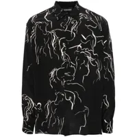 emporio armani chemise à imprimé abstrait - noir