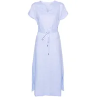peserico robe en lin à taille ceinturée - bleu