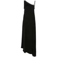 peserico robe mi-longue à design asymétrique - noir