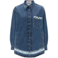 valentino garavani chemise en jean à détail vgold - bleu