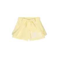 ermanno scervino junior layered-design striped shorts - jaune