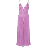 oséree robe longue ceinturée à effet métallisé - violet