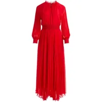 alice + olivia robe mi-longue vernia à design plissé - rouge