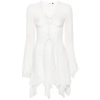 misbhv robe courte à détail de laçage - blanc