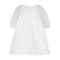 elisabetta franchi la mia bambina robe trapèze à manches bouffantes - blanc