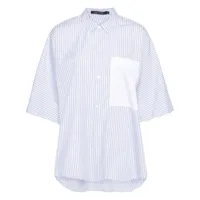 sofie d'hoore chemise en coton à rayures - blanc