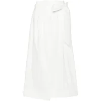 forte forte jupe mi-longue à design portefeuille - blanc