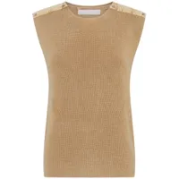 dion lee panelled knitted tank top - tons neutres