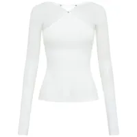 dion lee panelled boat-neck top - blanc