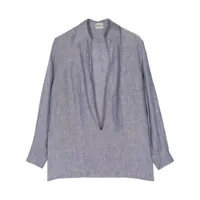 hermès pre-owned chemise à col v plongeant (années 1990-2000) - bleu