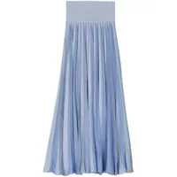emporio armani jupe mi-longue à design plissé - bleu