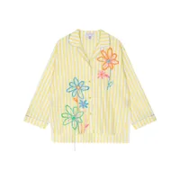 mira mikati chemise en coton à fleurs brodées - jaune