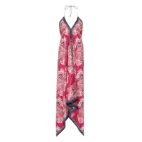 etro bandana-print silk beach dress - rose