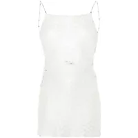 missoni robe courte en crochet à design lamé - blanc